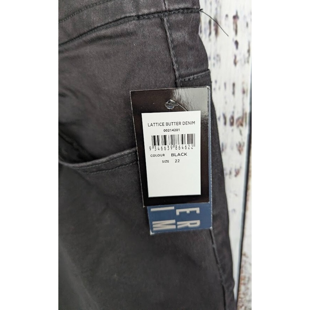 Avenue Lattice Butter Jeans High Rise Skinny Black Women's Size 22 Black - Picture 5 of 6